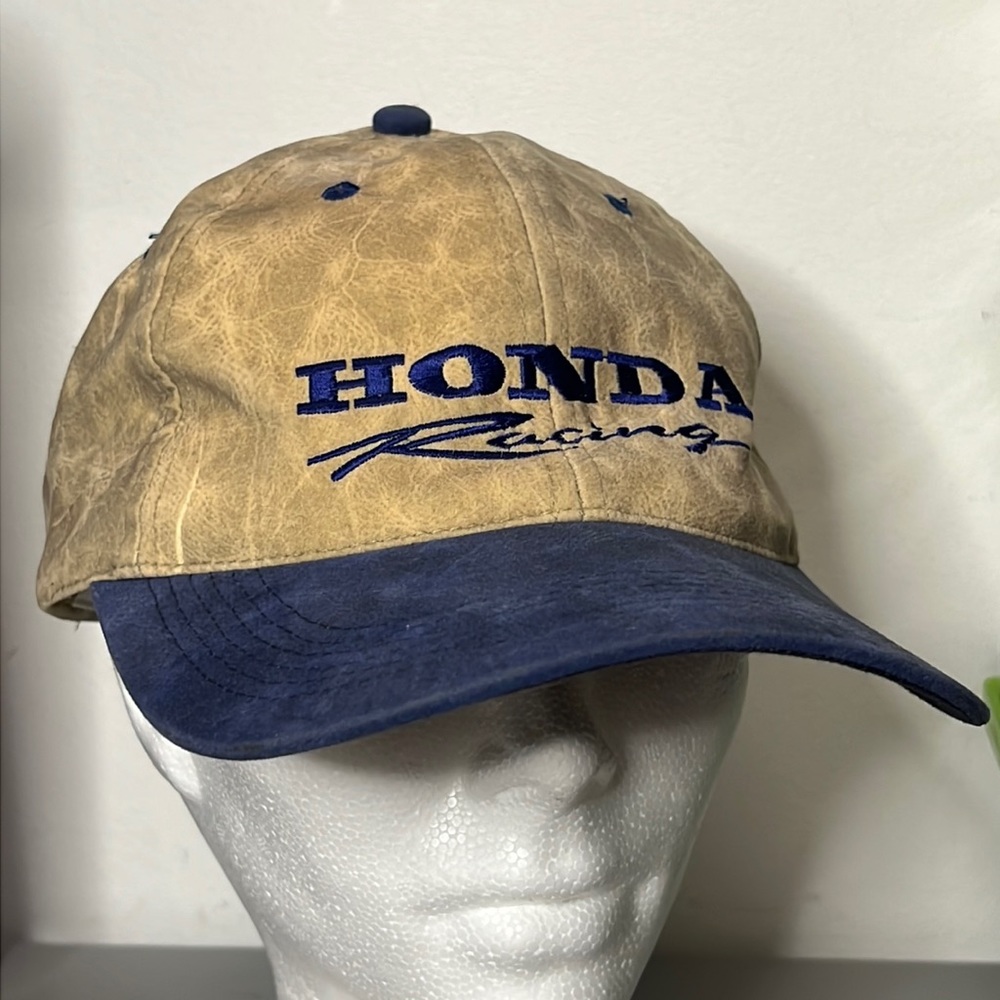 Vintage HONDA Racing Authentic Racewear White Distressed Look Hat